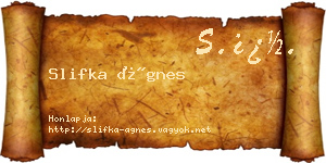 Slifka Ágnes névjegykártya