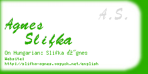 agnes slifka business card